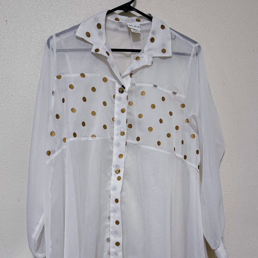 Palm Point sheer blouse, coverup, NWT size: S